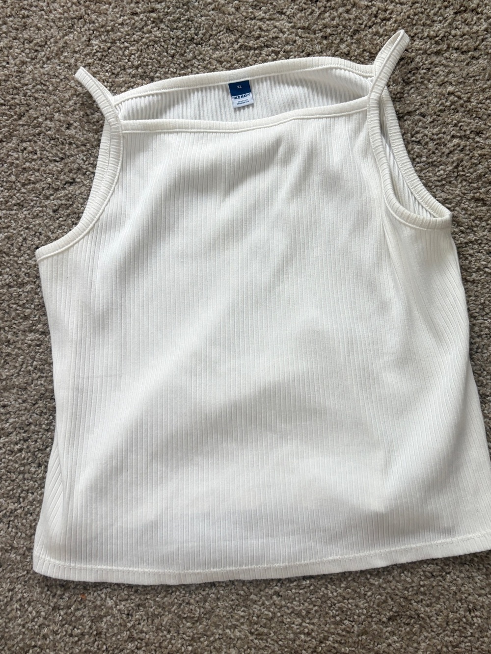 $5 for $25 Old Navy White Ribbed Square-Neck Tank Top